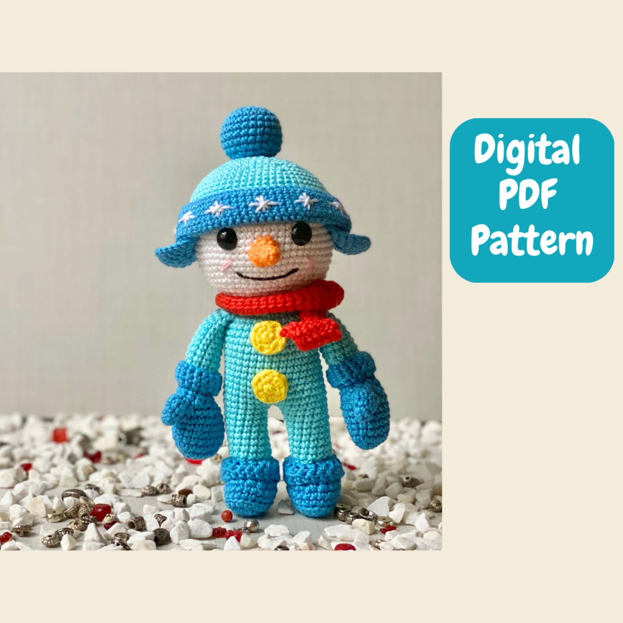 PATERN Crochet Snowman Snowy, Pattern, PDF, English, Christmas, Christmas toy, Santa toy, Gift