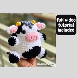 PATTERN Lolly Velvet COW Crochet Amigurumi Cute Soft Velvet Cow Tutorial English PDF Instant Download image 1