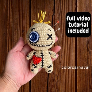 Amigurumi  Valentine’s Voodoo Doll crochet pattern. Horror doll. Kawaii version.