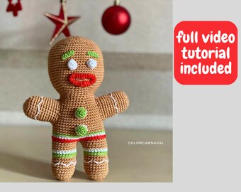 PATTERN Gingerbread Man GINGY, amigurumi, crochet pattern, gift , crochet gingerbread man, amigurumi pattern, pdf.