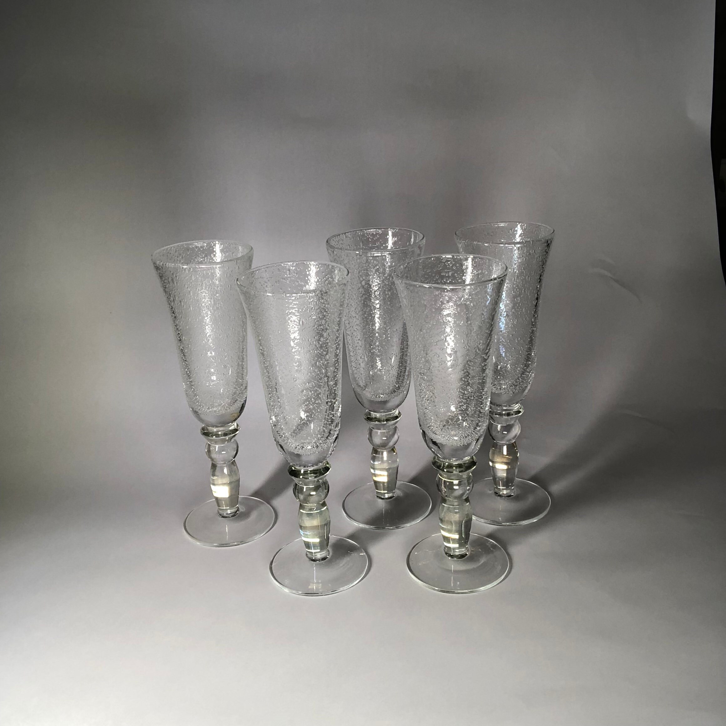 5 Heavy tulip champagne flute glasses Etsy