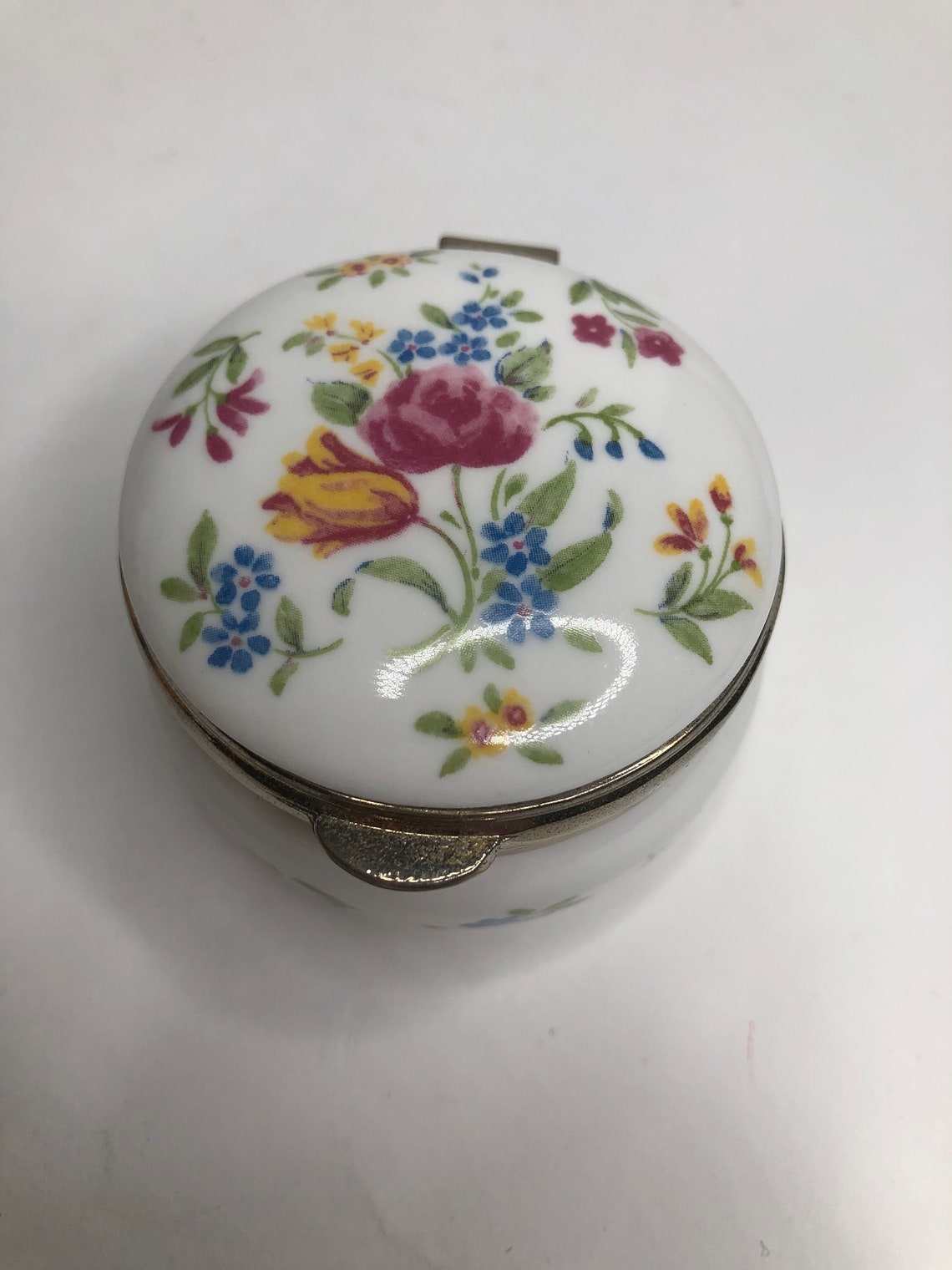 Ayshford Fine Bone China Trinket Box With a Hinge Lid Works Etsy