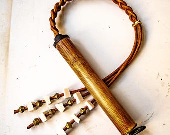 Flagrum Ossarium/30 inch. Roman scourge (76 cm/30") with bone fragments based on an ancient model