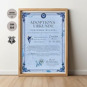 Adoptionsintyg | Alv – Magiskt intyg att skriva ut | Fantastiska vidunder, present till Harry Potter - Hogwarts-fans