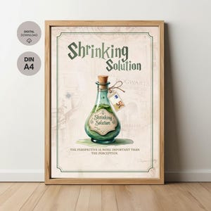 Shrinking Solution Cash Gift | Wizard Wall Art Potion | Potion Dedication Poster | PDF Download for Printing | Party Deco