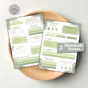 Livre d'or de mariage à l'eucalyptus | Jeu de mariage à faire soi-même, cartes imprimables au format PDF | Jeu de cartes à remplir, jeu de décoration à télécharger, idée de verdure