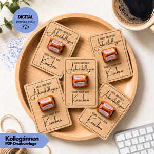 Gift for colleagues PDF printable template with kisses | Colleague gift for the office | Small thank you gift for employees | Instant download DIN A4