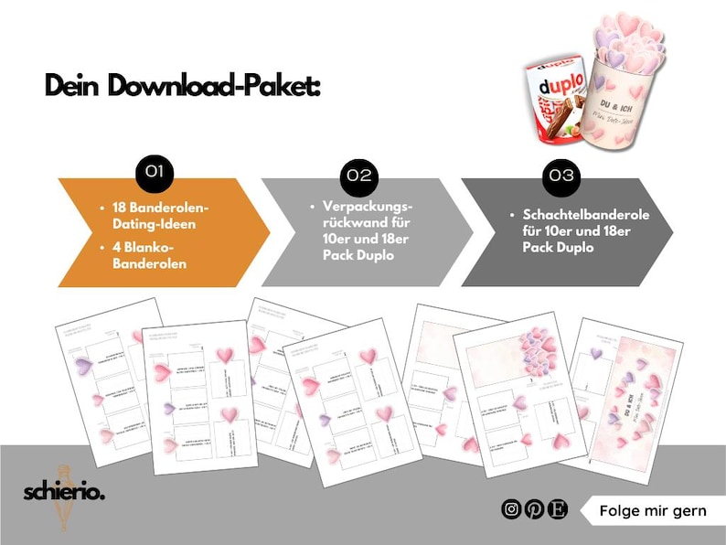 Couples Gift Printable Template | Mini Date Ideas & Love Messages | Printable Chocolate Bar Wrappers, Gift for Couples, PDF DIN A4 image 6