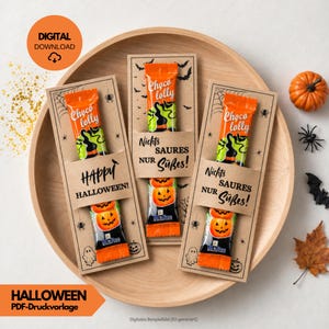 Spooky Chocolate Lollipop – Candy Wrapper for Halloween | PDF Printable Template | DIY Printable Halloween Gift, Small Gift