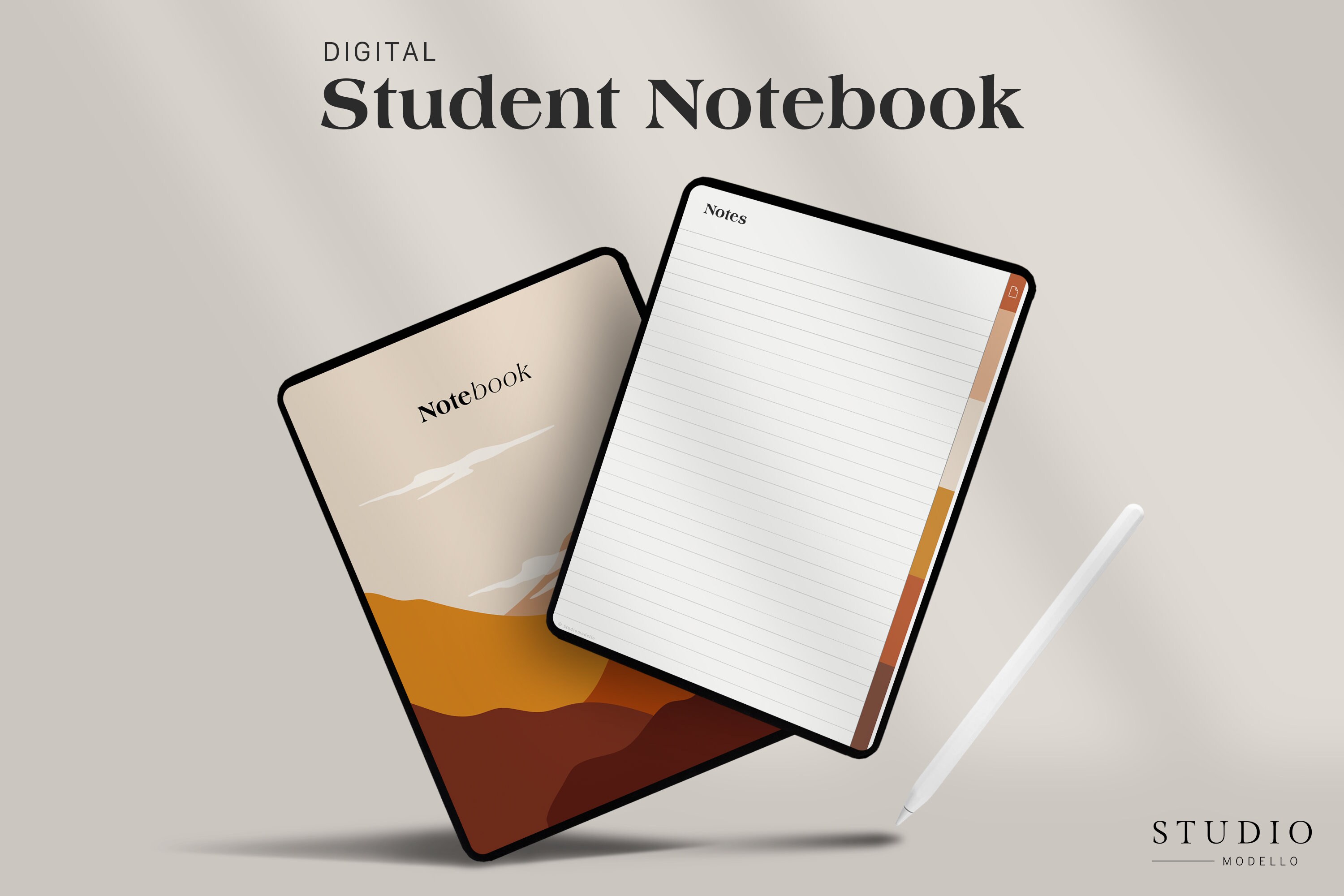 Digital Notebook Goodnotes Student Notebook Vertical & Horizontal ...