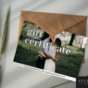 Chèque-cadeau pour photographe, modèle canevas, carte-cadeau photographie, modèle canevas de carte-cadeau,