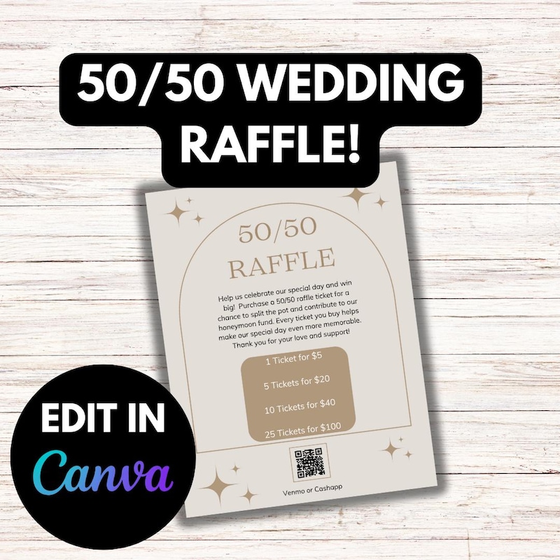 50/50 Raffle Template - Etsy