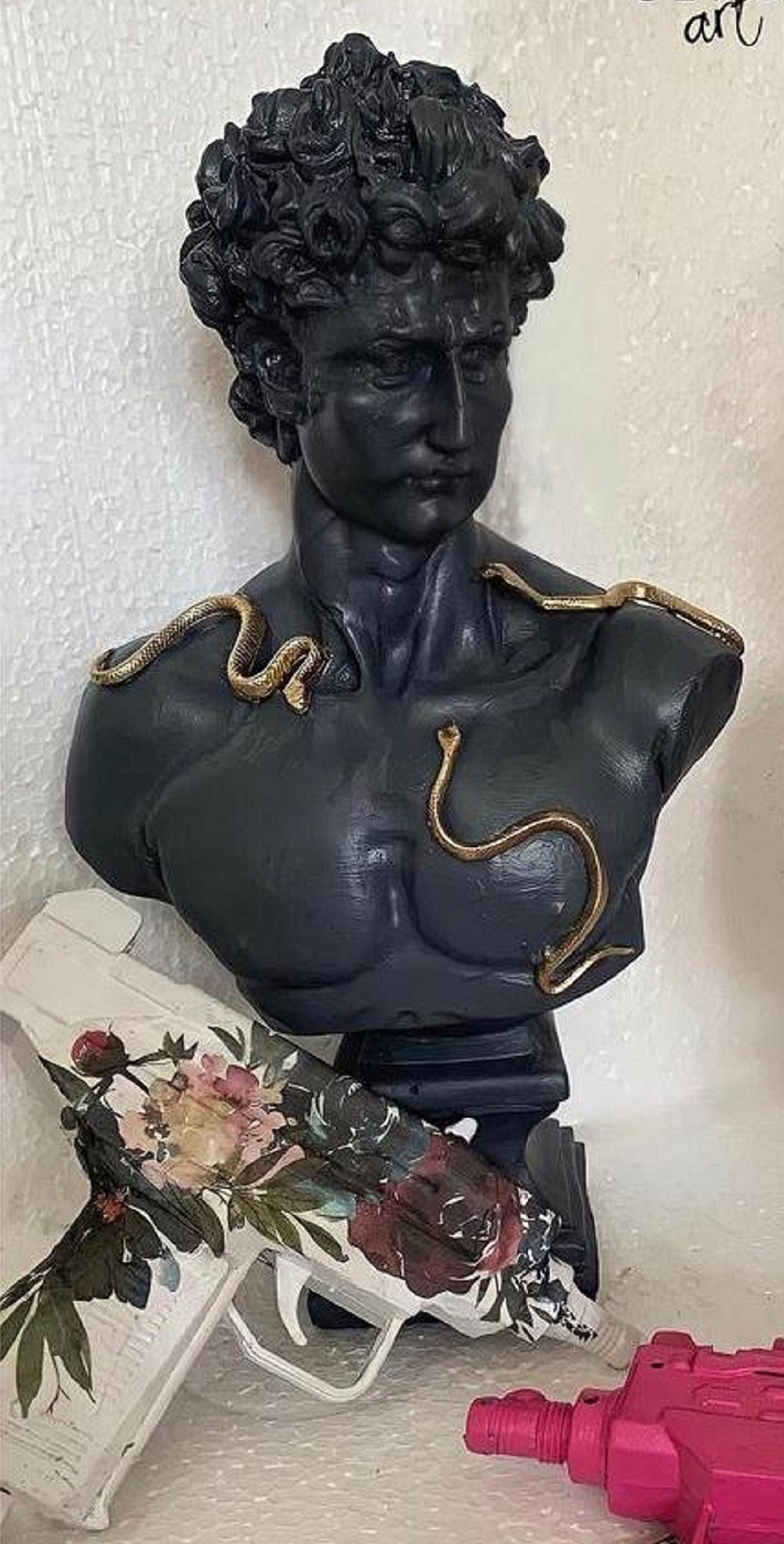 David Head Statue Bust Statue Pop Art Sculpture Pop Art Etsy