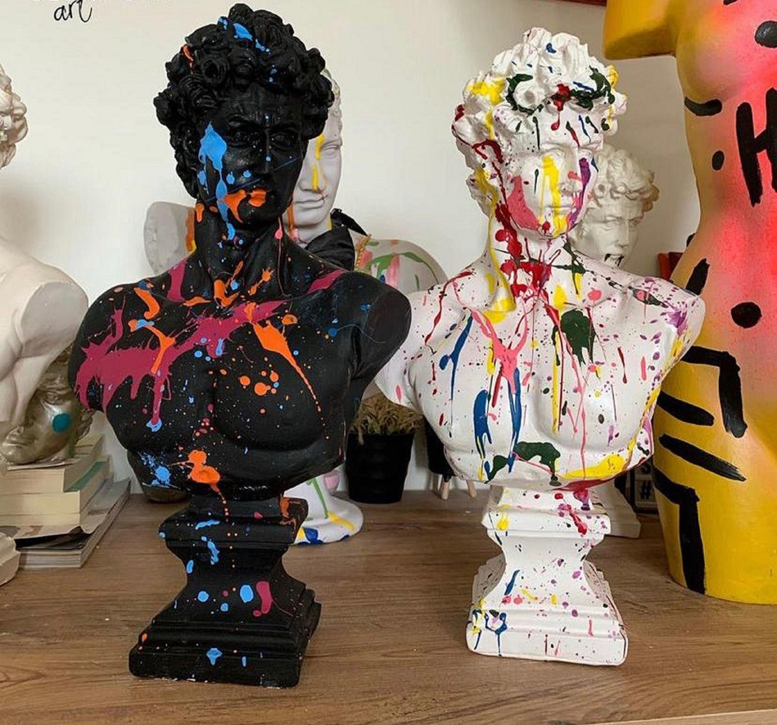 David Head Statue Bust Statue Pop Art Sculpture Pop Art Etsy