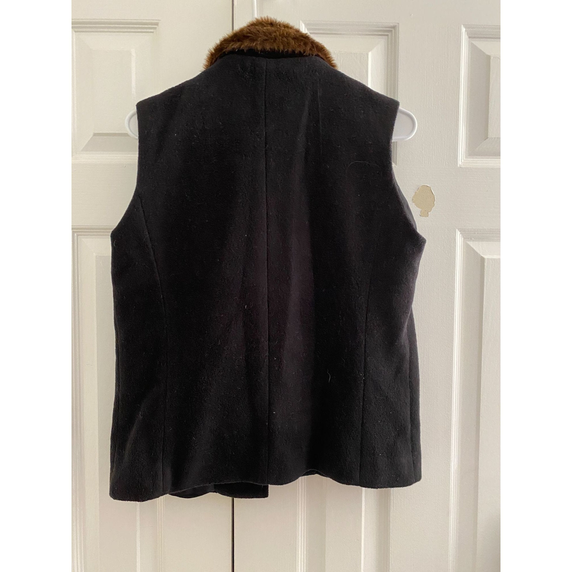 Bob Mackie Wearable Art Black Fleece Vest Large Embroidered