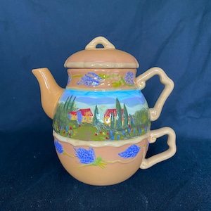 Time For Tea Teapot Large Bella Casa by Ganz Teacups Polka Dots 32 Oun –  Antiques And Teacups