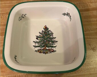 Spode Christmas Tree Oven to Table Square Casserole Dish 10x10