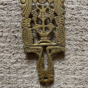 Vintage Brass Trivet - Fancy Egyptian Leaves Design - Made In Japan JF6