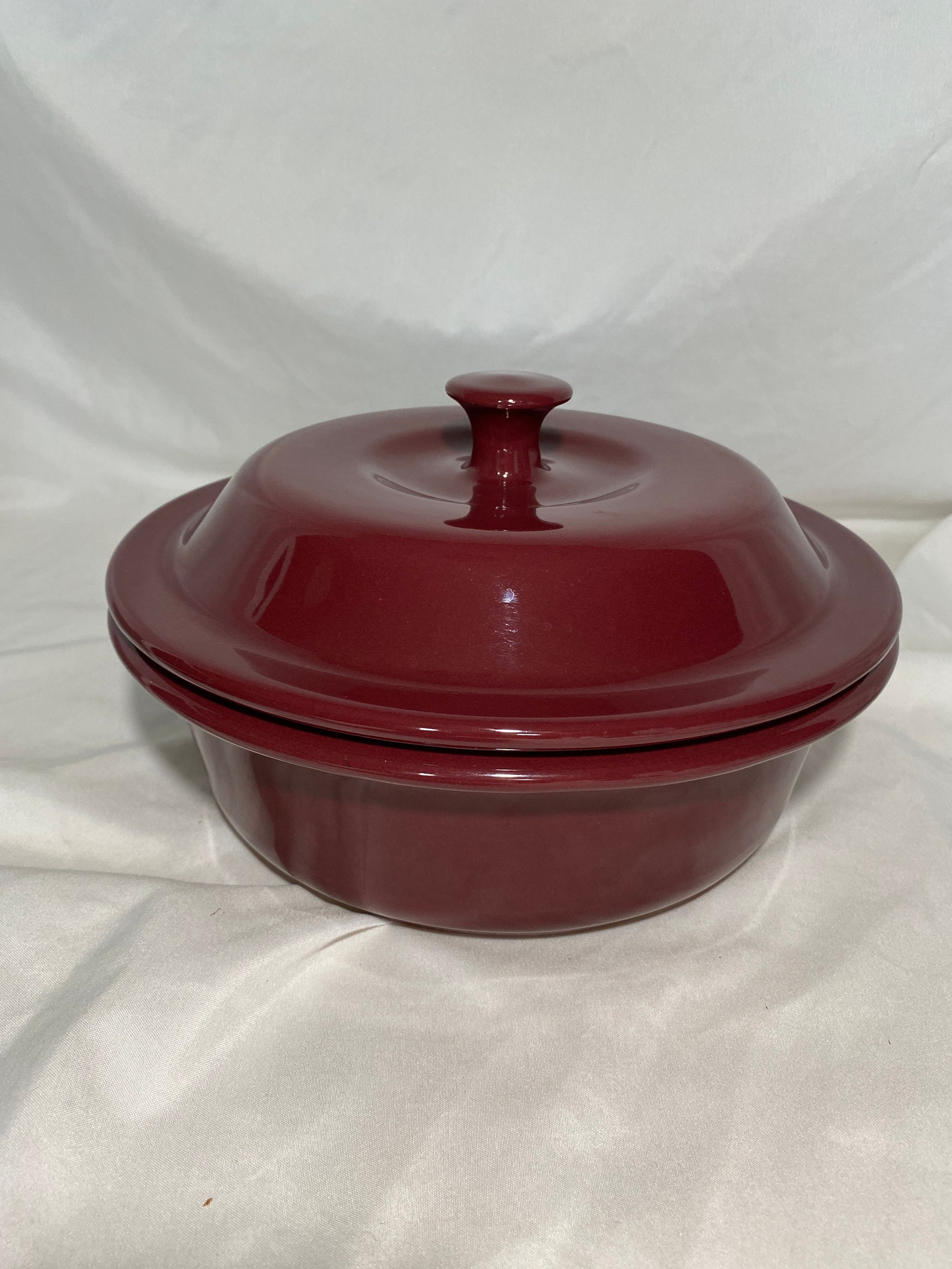 Pampered Chef Cranberry Round Casserole Dish w/Lid 1154 6 Cup Etsy