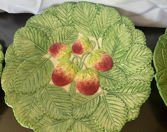 3 platos de frutas y hojas Fitz & Floyd Fresa, limón y uvas