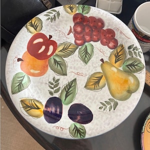 Colorful Fruit Design Ceramic Plate set of 2