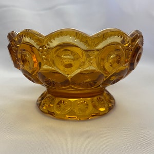 L.E. Smith Amber Moon and Stars Candy Compote Dish, no lid