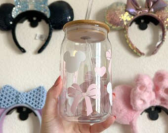 bow and mouse soda glass cup