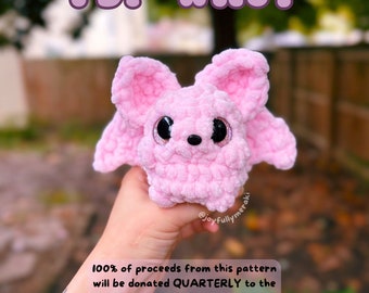 Patrón digital en PDF de crochet para amigurumi de murciélago bebé Artemisa