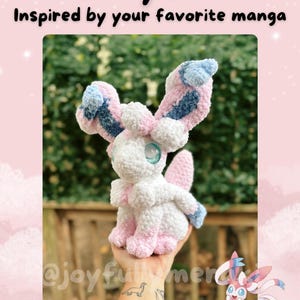 Fairy Fox Amigurumi Crochet PDF Digital Pattern, inspired by Sylveon
