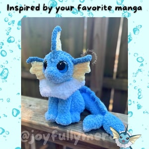 Water Fox Amigurumi Crochet PDF Digital Pattern, inspired by Vaporeon