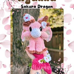 Ayanna the Sakura Dragon Amigurumi Crochet PDF Digital Pattern