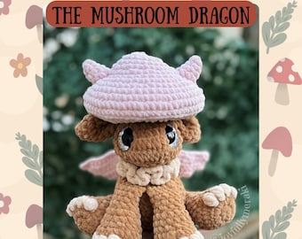 Myco der Pilz-Drache Amigurumi Häkelanleitung für PDF-Dateien