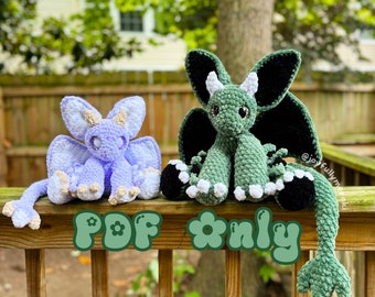 Buffy the Bat Dragon Amigurumi Häkelanleitung für PDF-Dateien