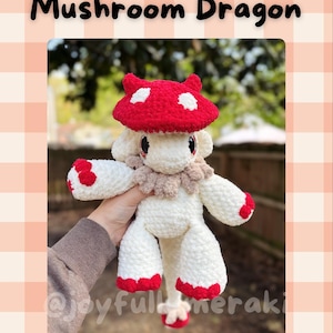 Mushroom Dragon Amigurumi Crochet PDF Digital Pattern