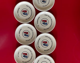 Vintage Fiesta (Fiestaware) Commercial Buick Management Coasters - Set of Seven (7)