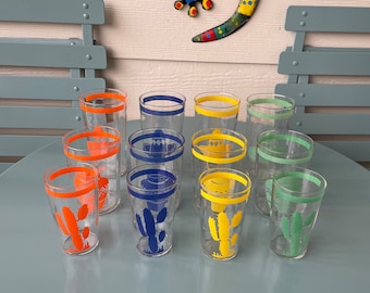 Handmade Stackable Cactus Glass Cocktail Glasses | Set of 6 | Green Cups  Mugs Saguaro Mid Century Drinking Glassware Gift Set | by Gkotta - Etsy