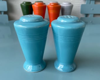 Vintage Harlequin (HLC Fiesta) Salt & Pepper Shakers - Pair / TURQUOISE