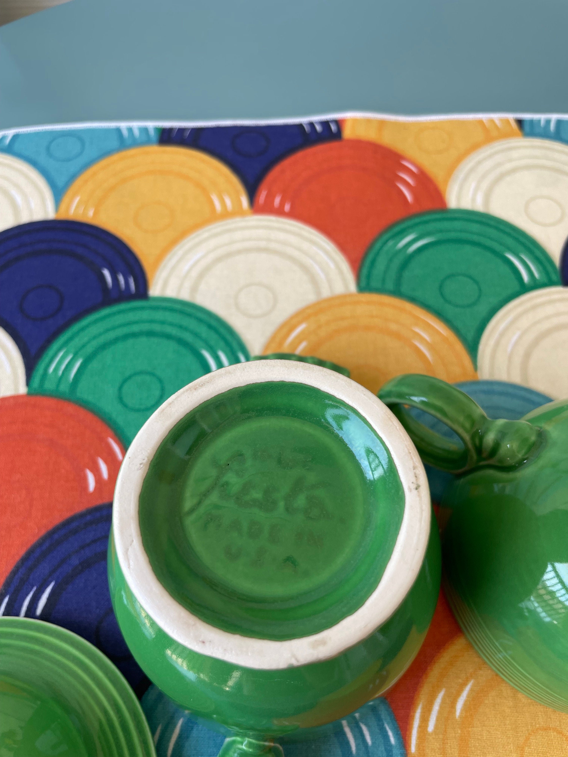 fiesta アメリカ食器　と　50sヴィンテージグラスセット アメリカの食器ブランド「フィエスタ食器」：dfb trading