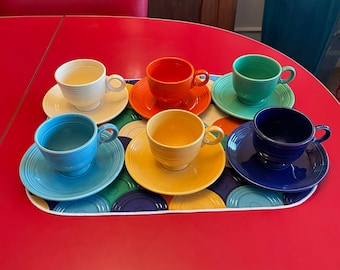 Vintage Fiesta (Fiestaware) Teacup and Saucer Set / Original Six Colors / CHOICE