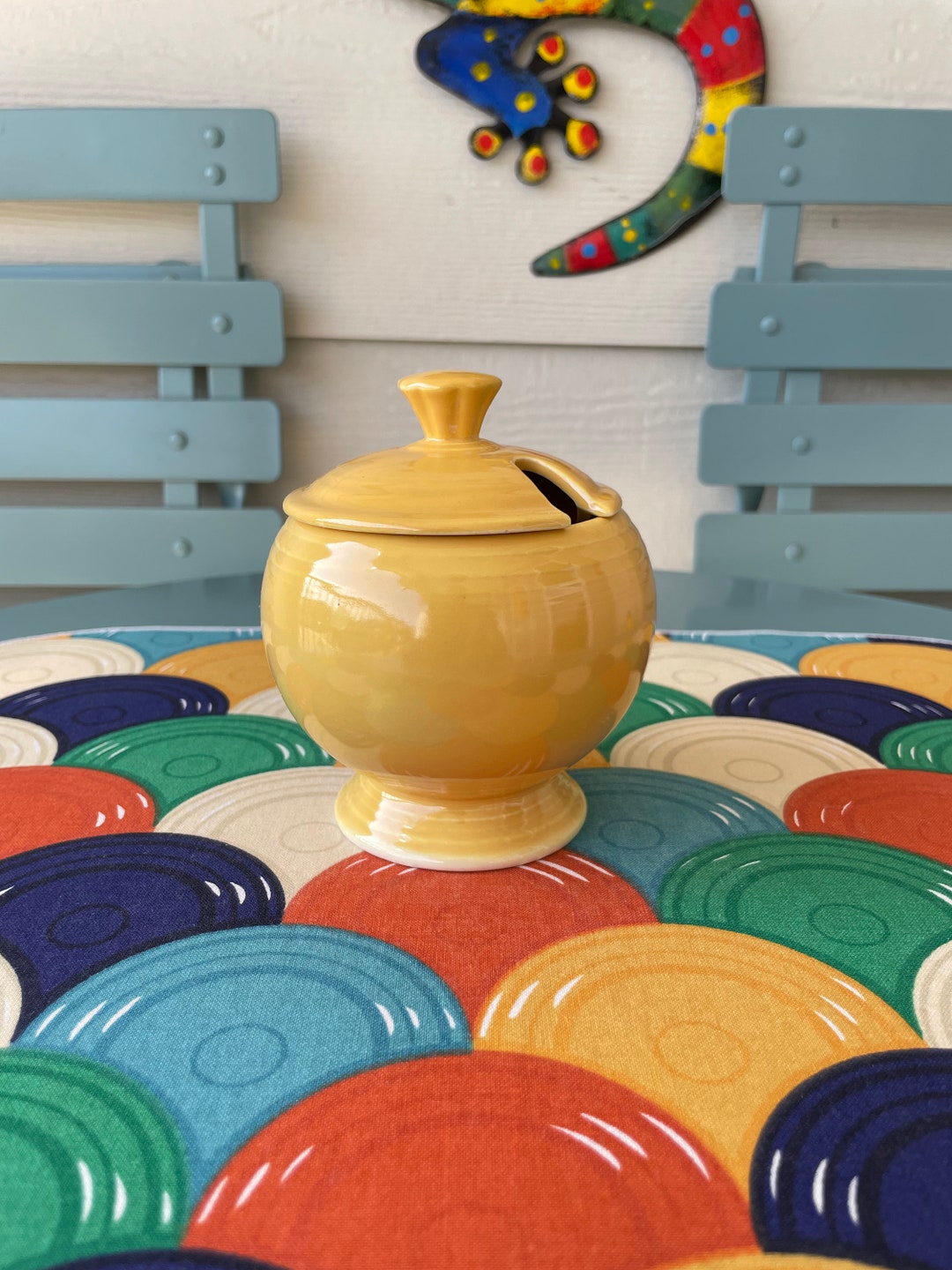 Vintage Fiesta fiestaware Covered Marmalade Jar in YELLOW Etsy