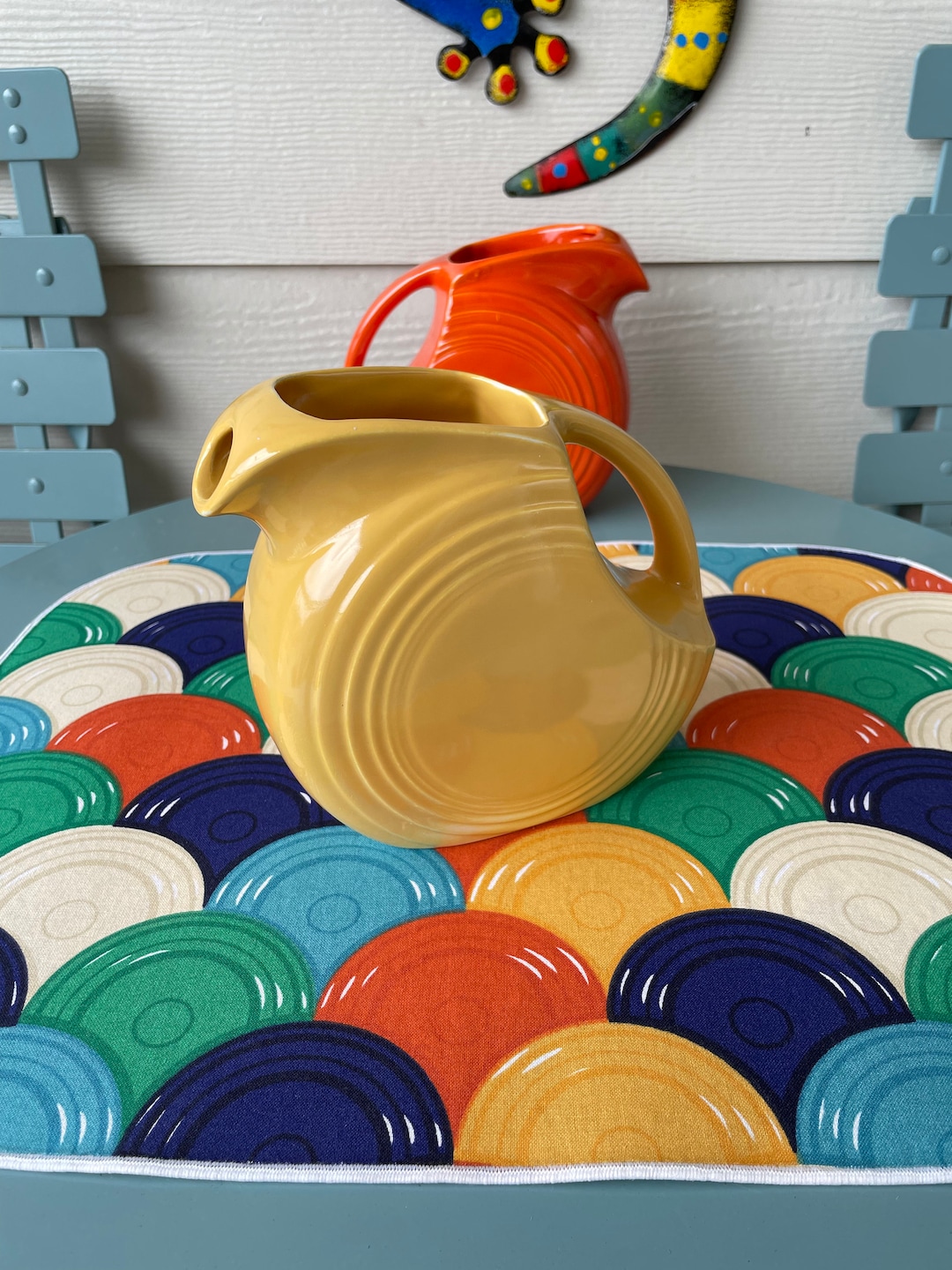 SPECIAL PRICE Vintage Fiesta fiestaware Promotional Juice Pitcher in Yellow Etsy