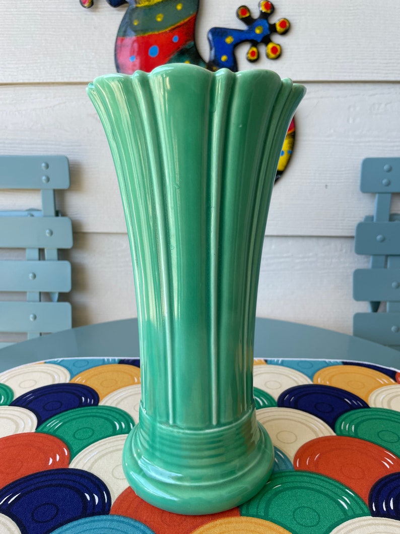 Vintage Fiesta fiestaware 10 Flower Vase in GREEN Etsy