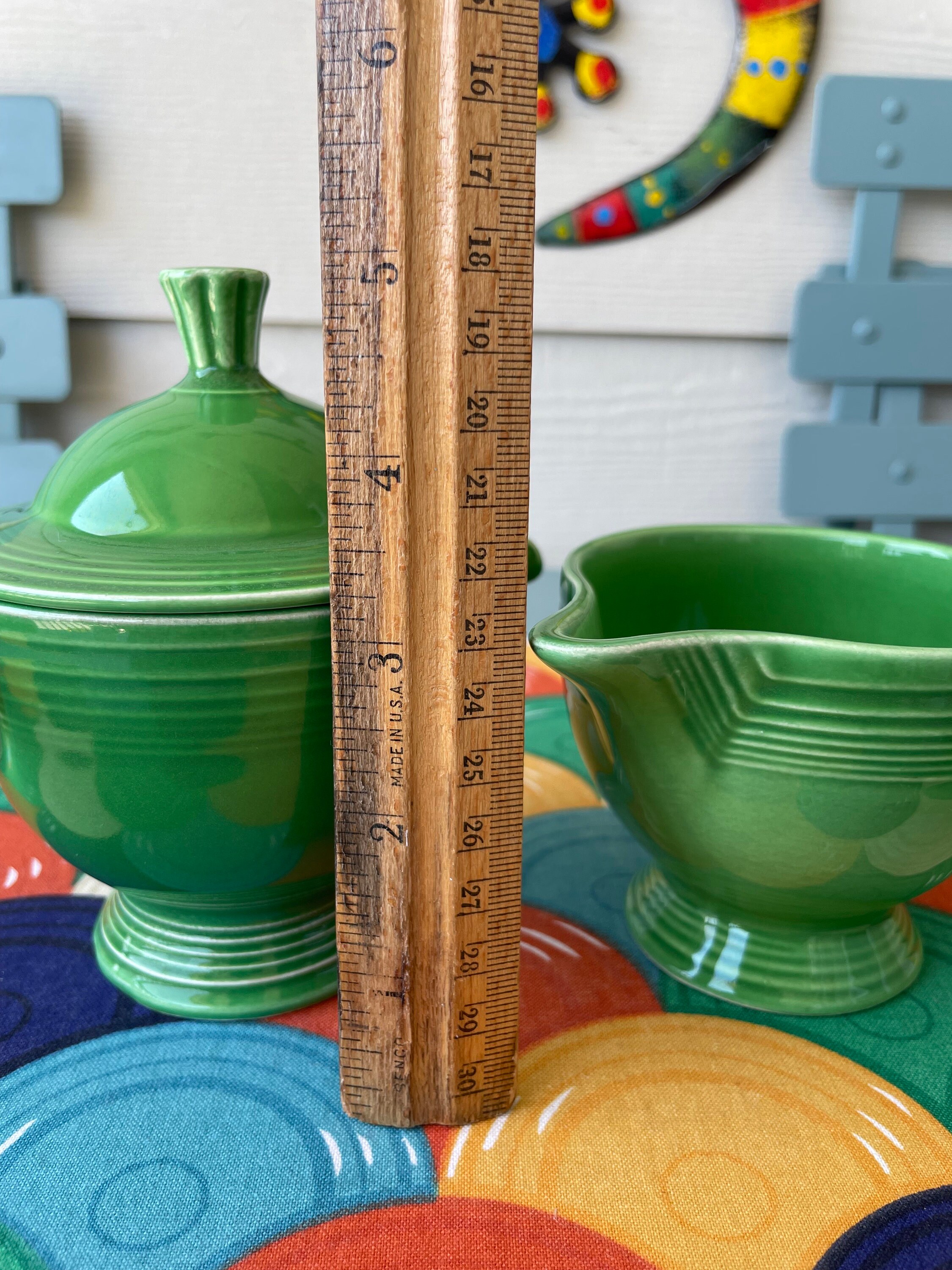 Vintage Fiesta (fiestaware) Covered Sugar & Cream Set in