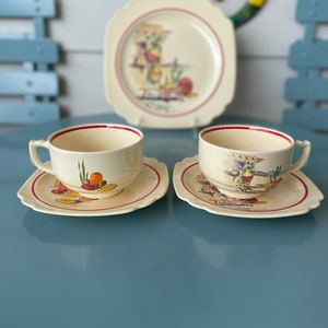 Vintage Homer Laughlin (Fiesta) MEXICANA or HACIENDA Teacup and Saucer Set / CHOICE - Mexican Decal
