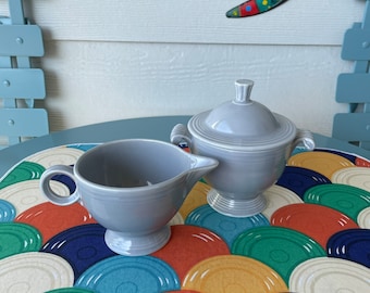 Vintage Fiesta (Fiestaware) Covered Sugar & Cream Set in 1950's GRAY