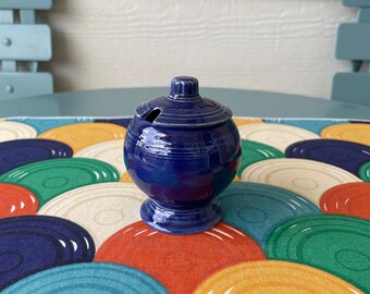 Vintage Fiesta (Fiestaware) Covered Mustard / COBALT Blue