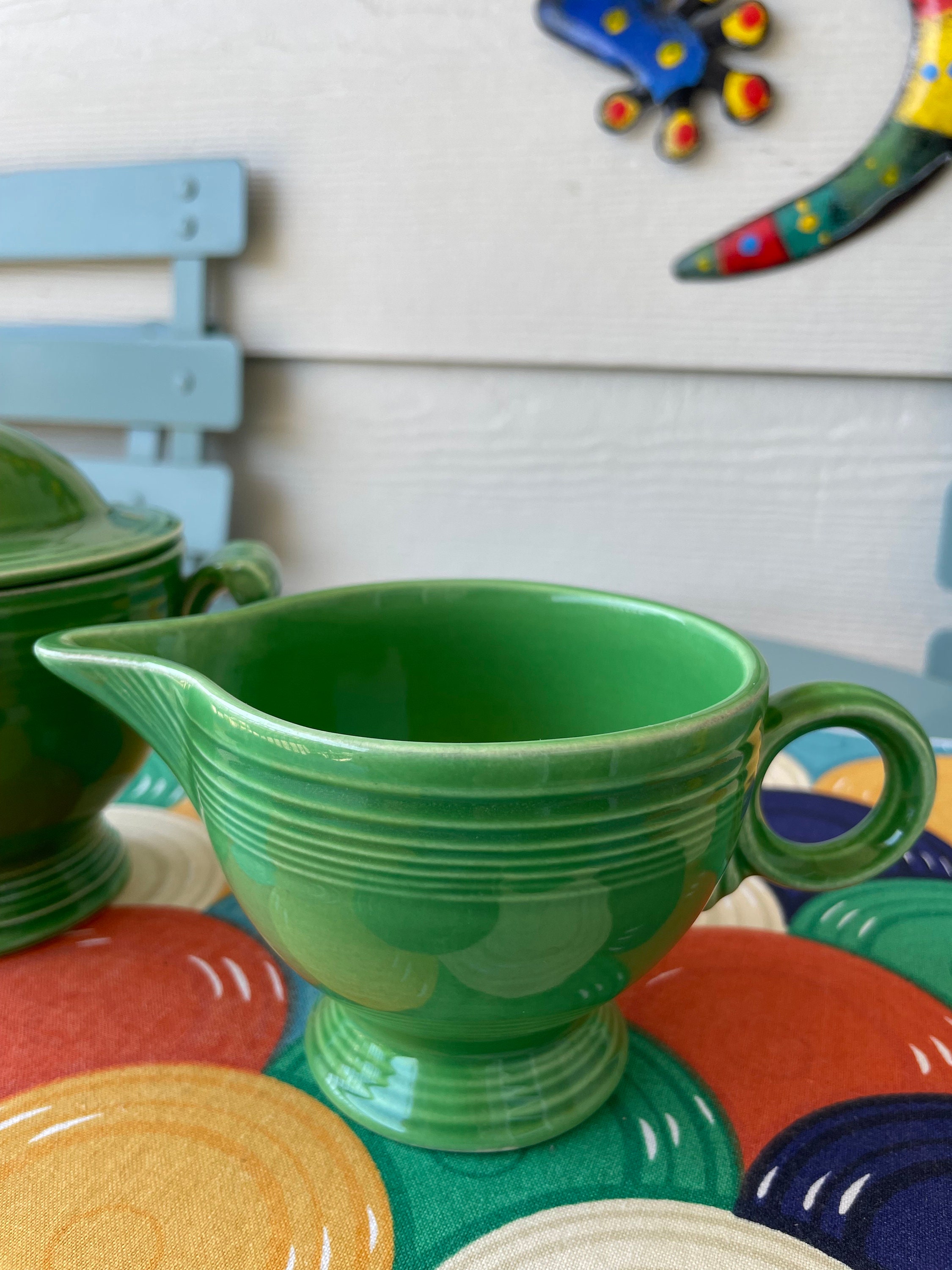 Vintage Fiesta (fiestaware) Covered Sugar & Cream Set in MEDIUM 