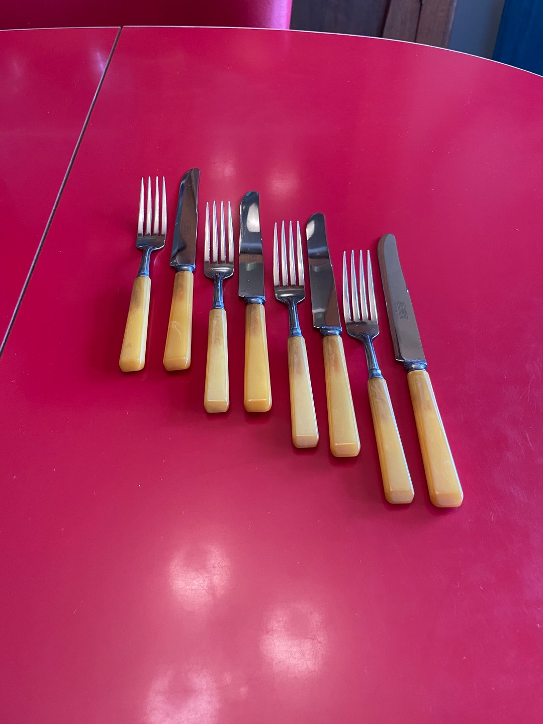 Fiesta Go-along 'sta-brite' Cutlery With BUTTERSCOTCH Bakelite Handles ...