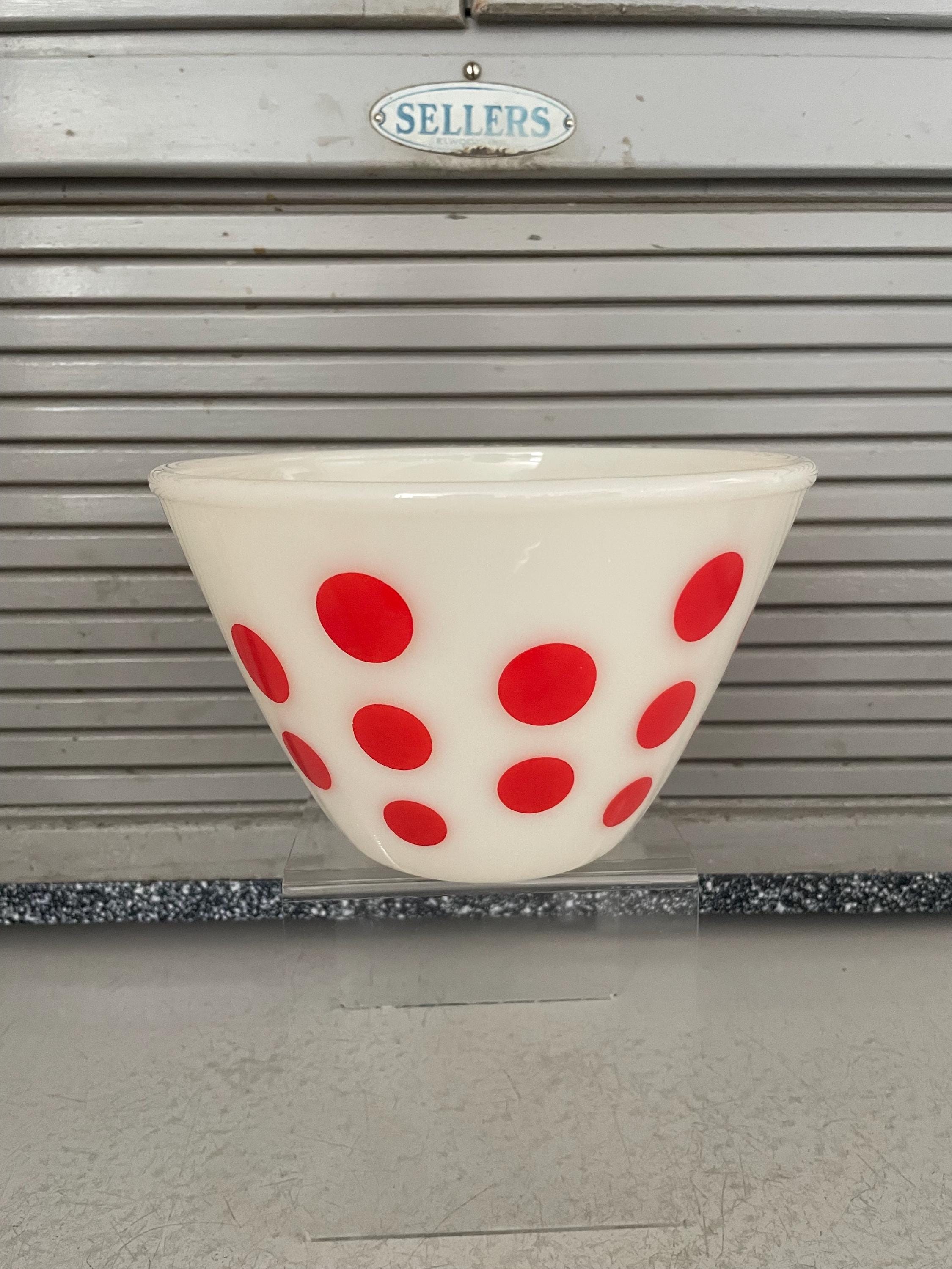 Vintage Bowls Red Polka Dots - Etsy