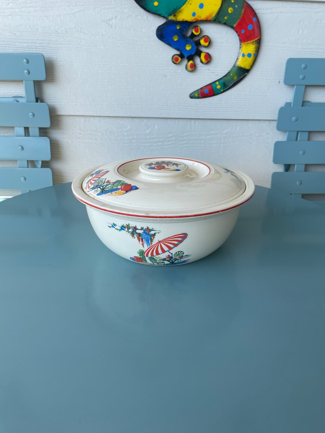 Vintage Kitchen Kraft Oven Serve homer Laughlin Covered Casserole / SUN PORCH Etsy